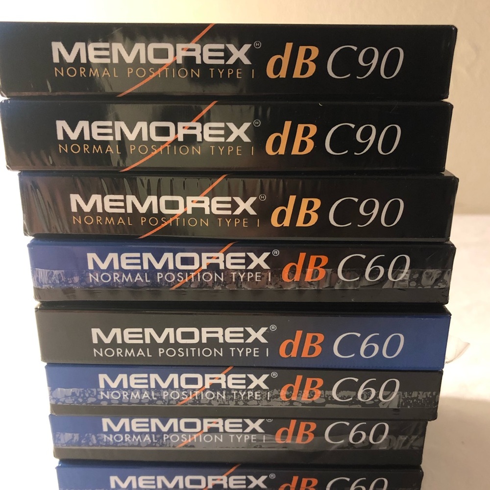 Sealed Memorex Db 60min Normal Position Type 1 (5) & Db90 Min (3) Cassette Tapes